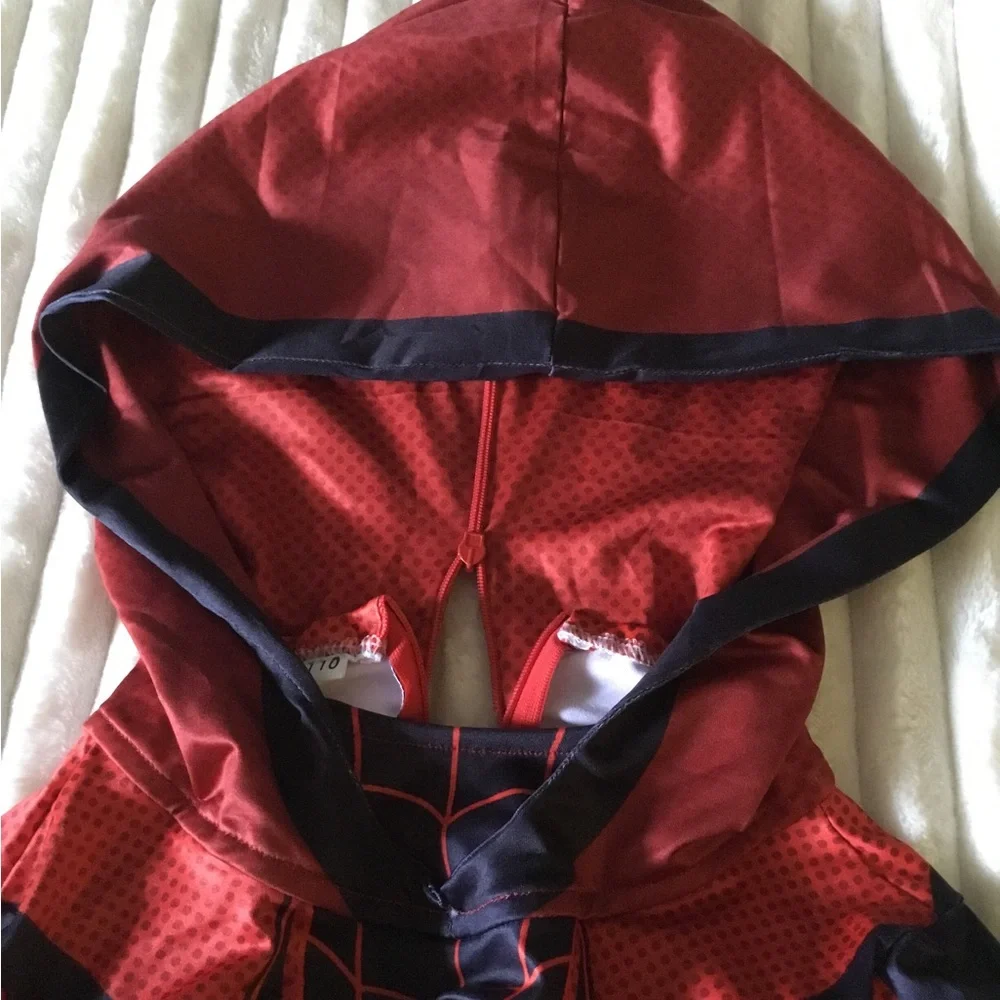 Kids Hooded Spider Superhero Costume - Red & Navy